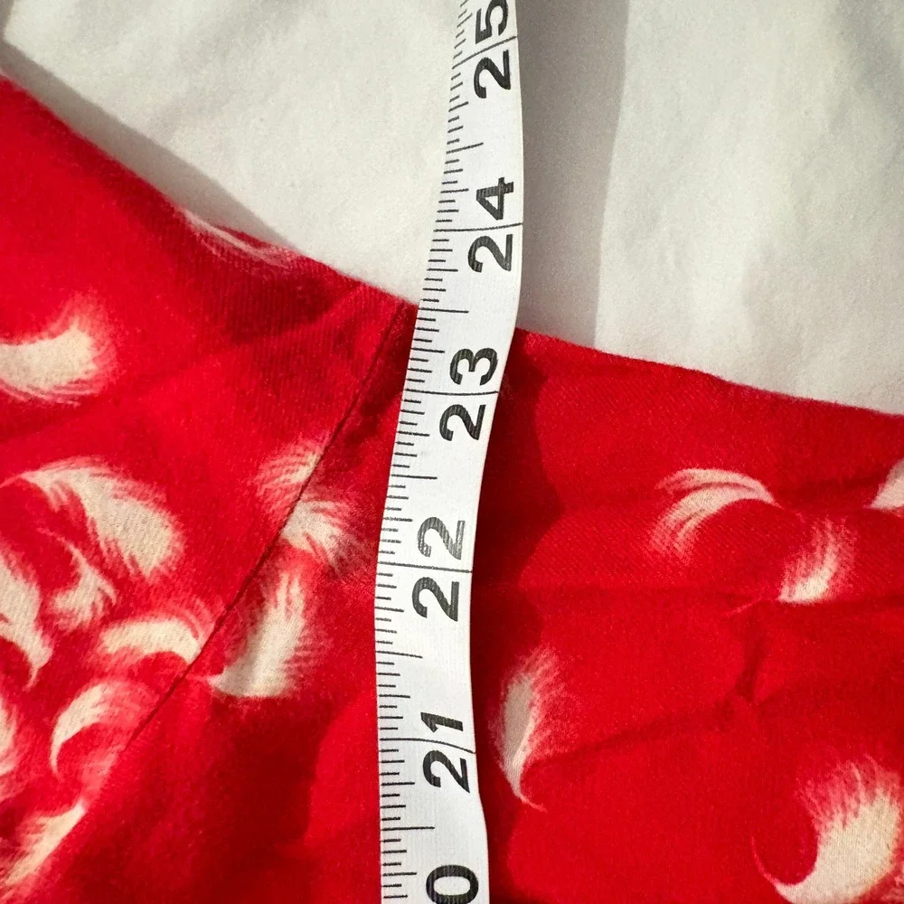 Victoria's Secret Red White Feather Print Pajama Set M Sleepwear Loungewear